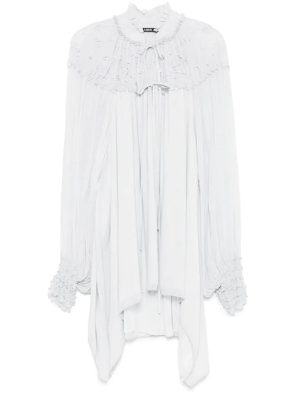 Floral-Appliqué Blouse