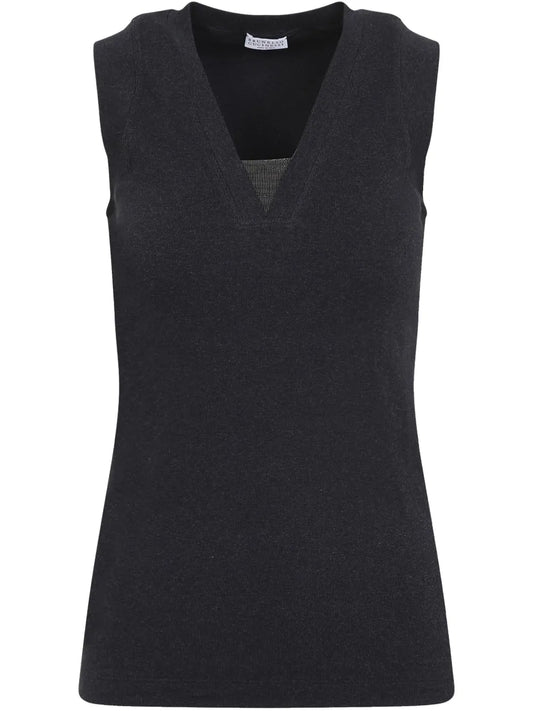 Monili-Embellished Knit Vest