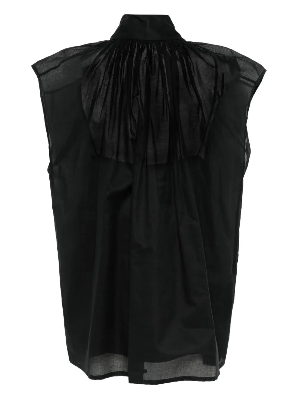 Scarf-Detail Organza Blouse
