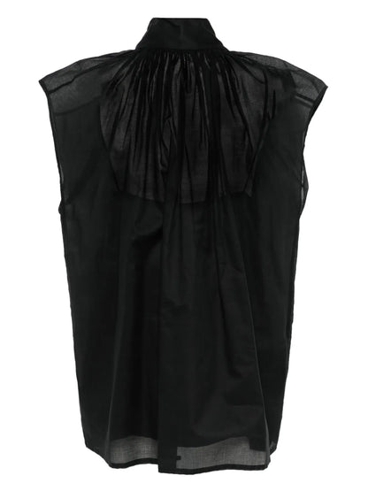 Scarf-Detail Organza Blouse