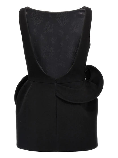 Floral-Appliqué Sheath Mini Dress