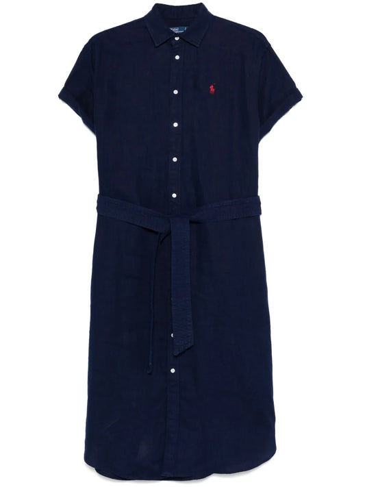 Oxford Belted Midi Dress