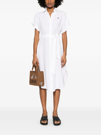 Oxford Belted Midi Dress