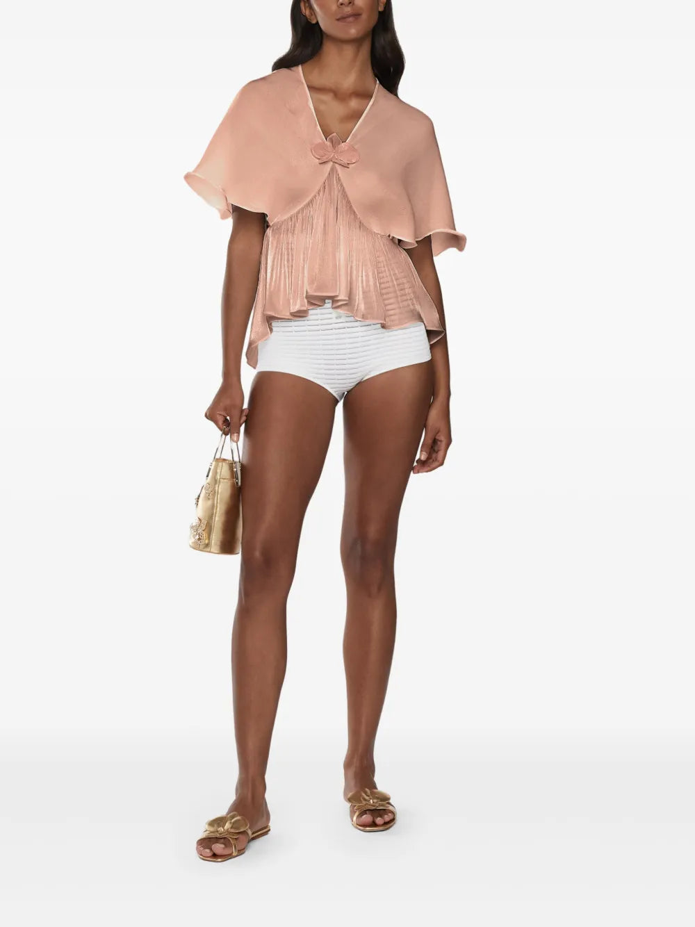 Orchid-Appliqué Blouse