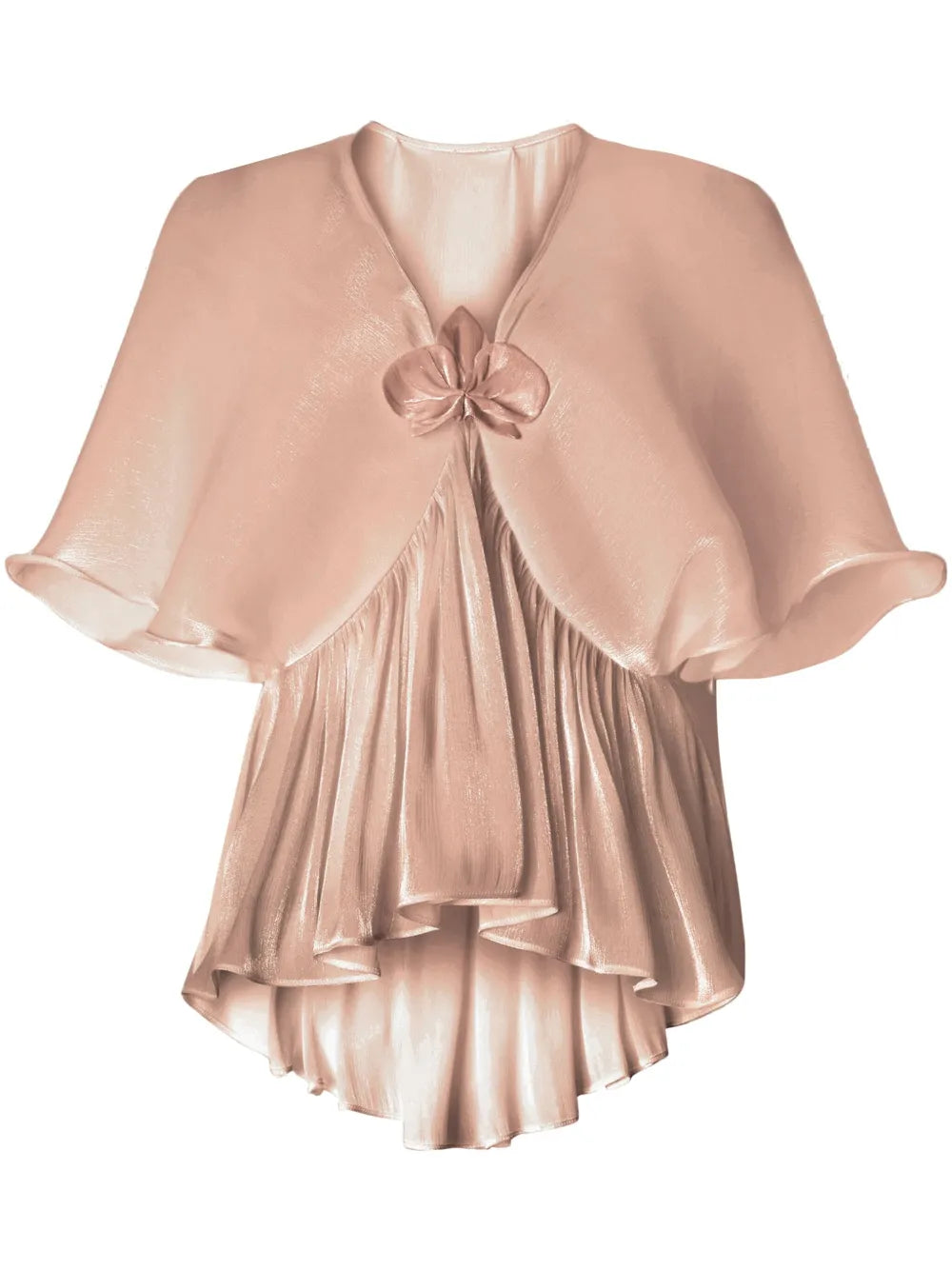 Orchid-Appliqué Blouse
