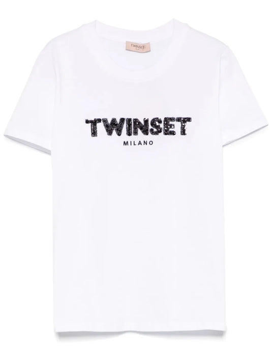 Sequinned-Logo T-Shirt