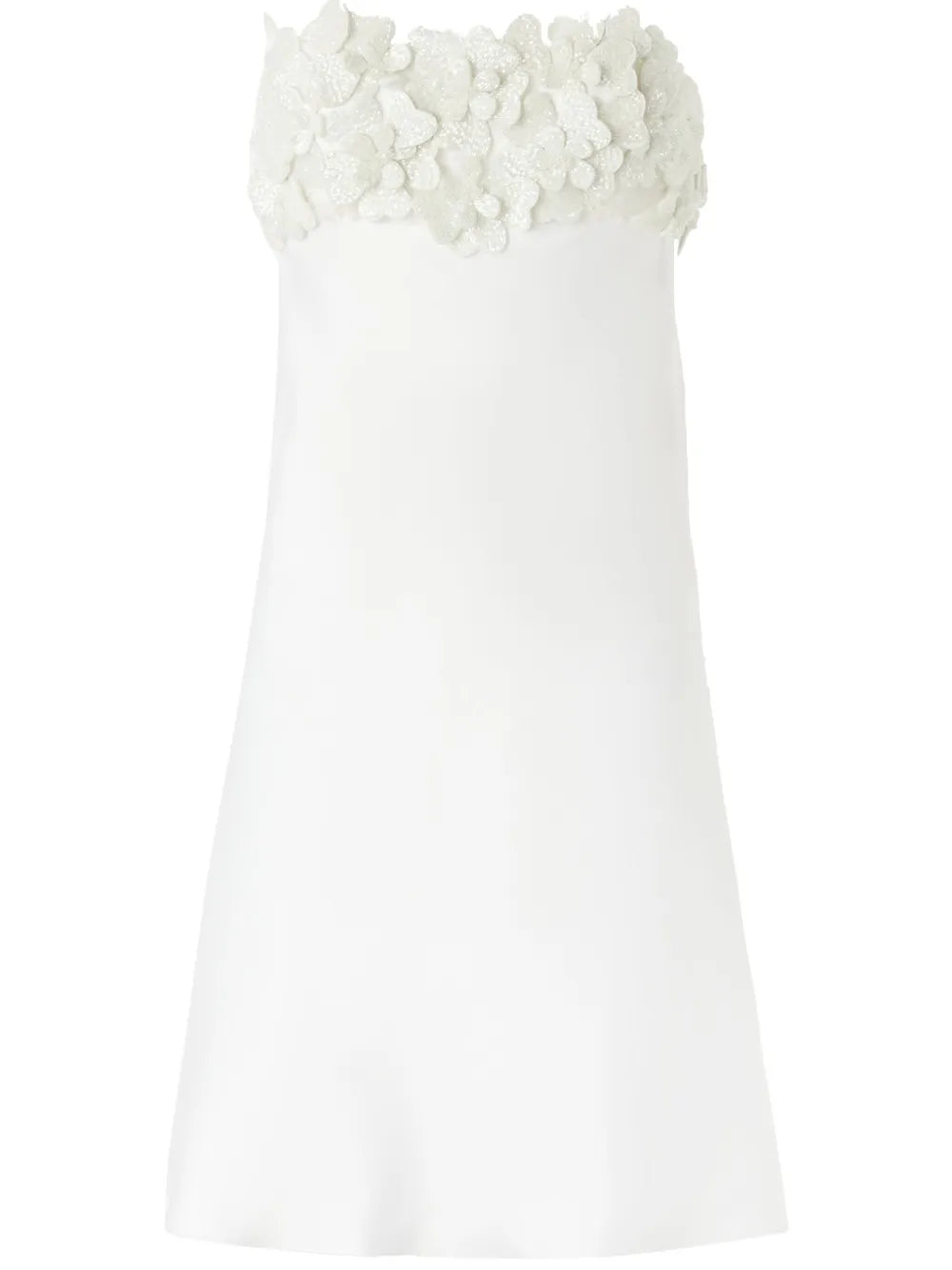 Floral-Appliqué Mini Dress