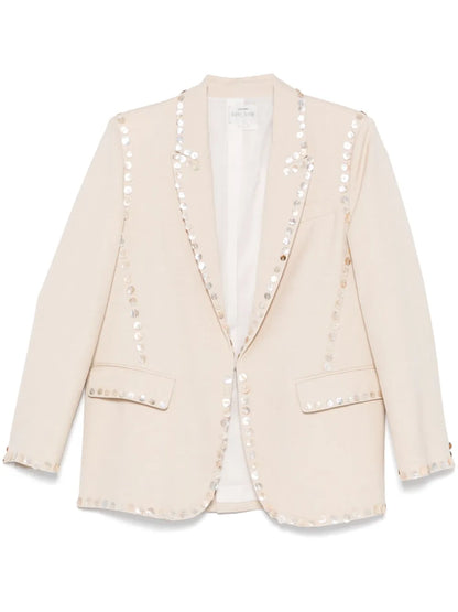 Button-Embellished Blazer