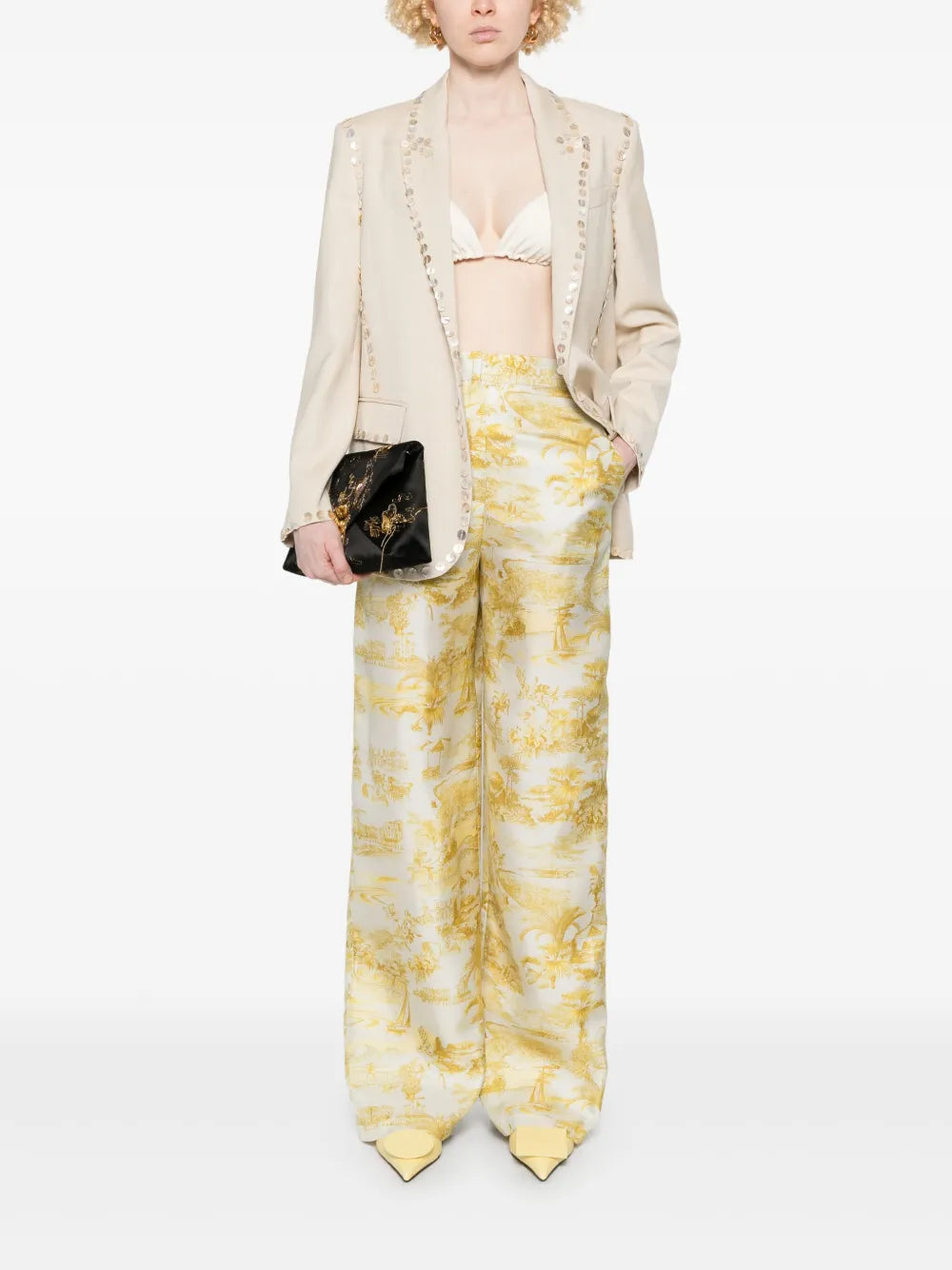 Button-Embellished Blazer