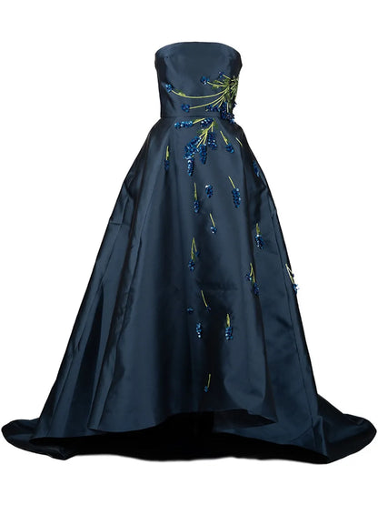 Floral-Embroidered Gown