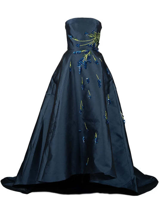 Floral-Embroidered Gown