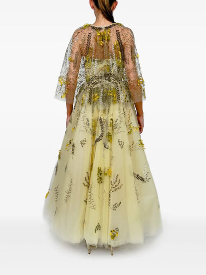 Floral-Embroidered Dress