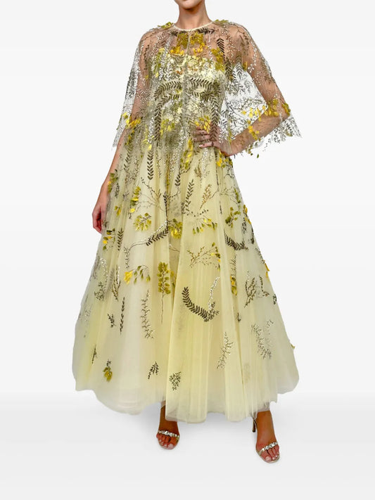 Floral-Embroidered Dress