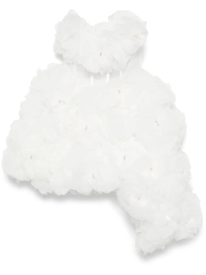 Floral-Appliqué Mini Dress