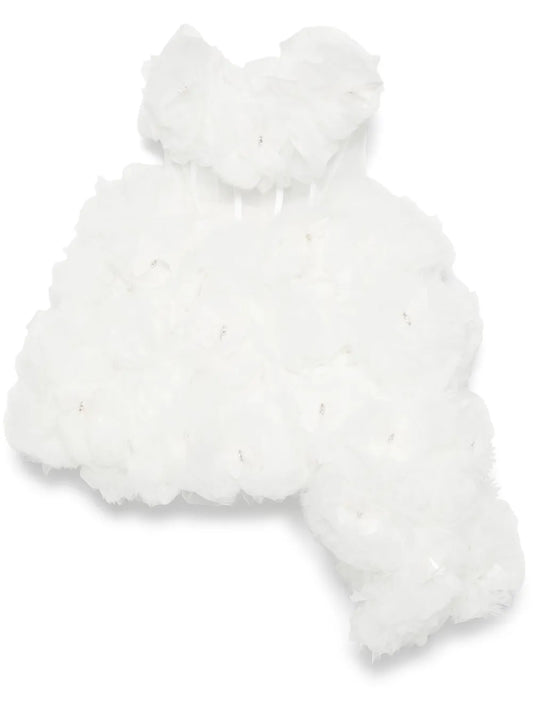 Floral-Appliqué Mini Dress