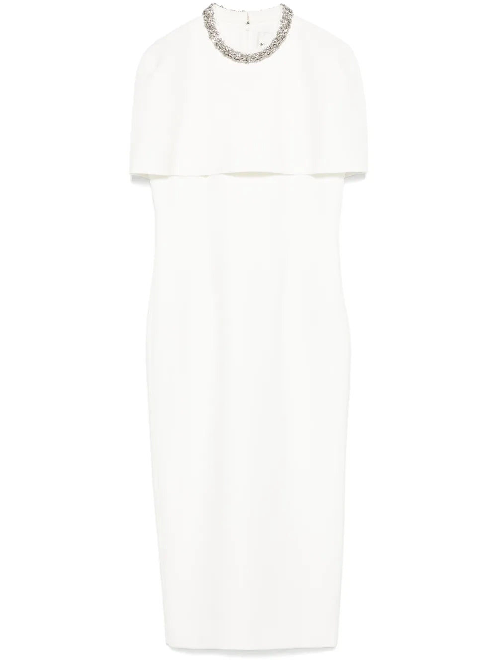 Cape-Design Crepe Midi Dress