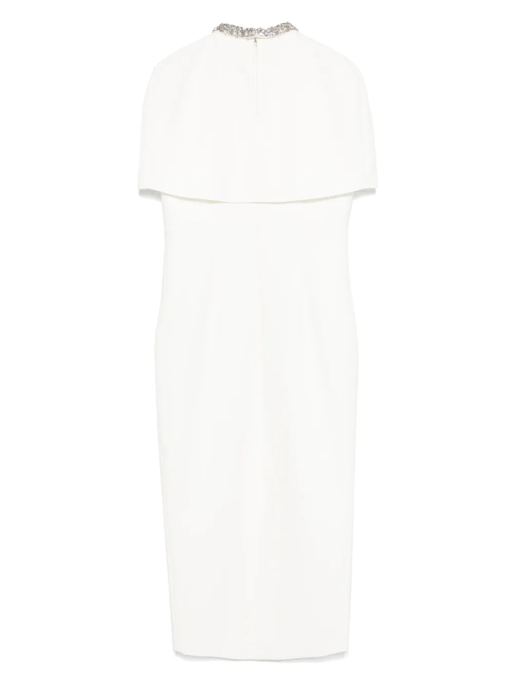 Cape-Design Crepe Midi Dress