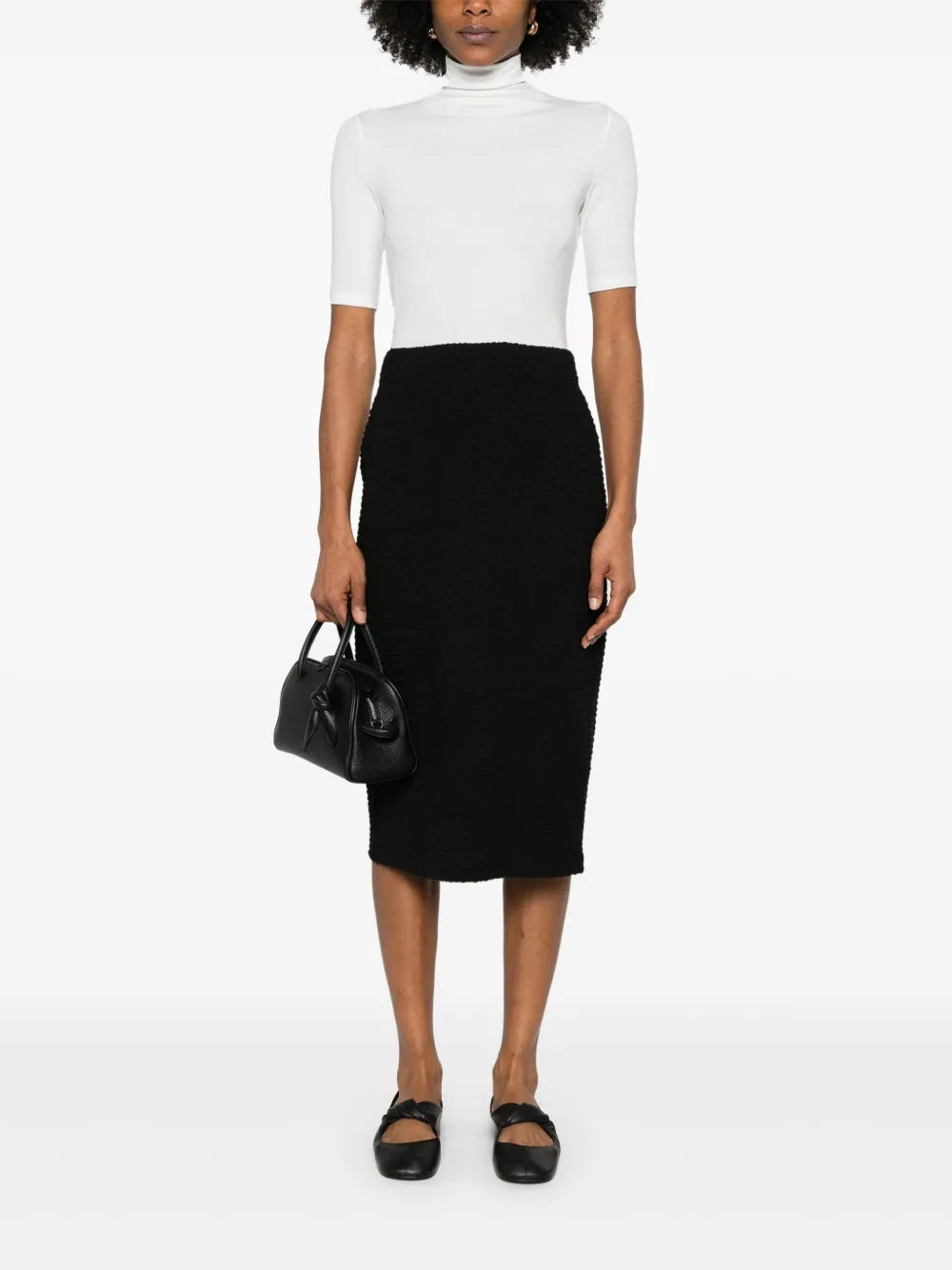 Smocked Midi Skirt