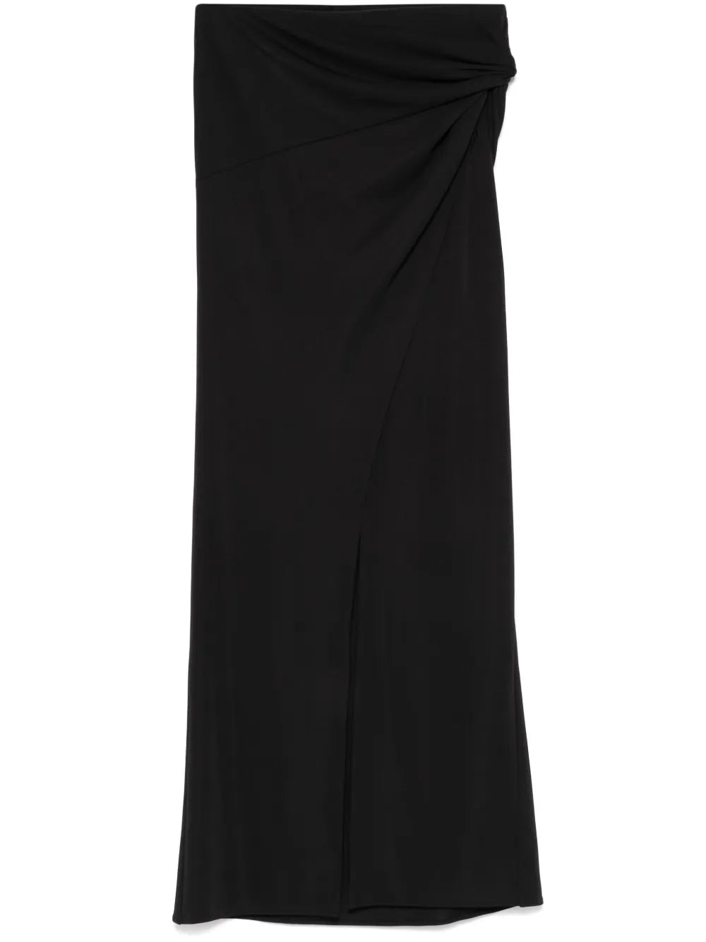 Wrap-Effect Midi Skirt