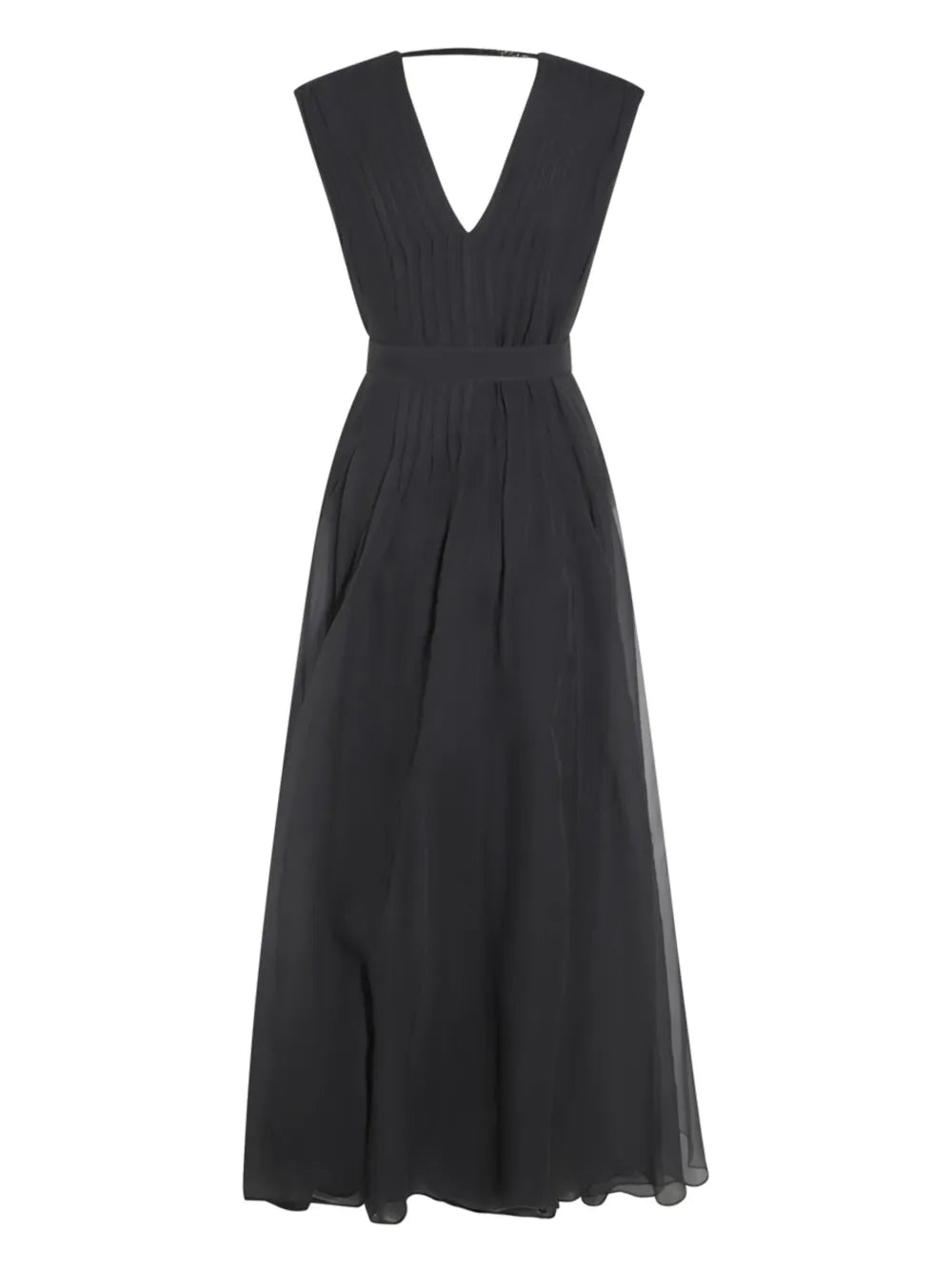 Pleated Silk Maxi Dress