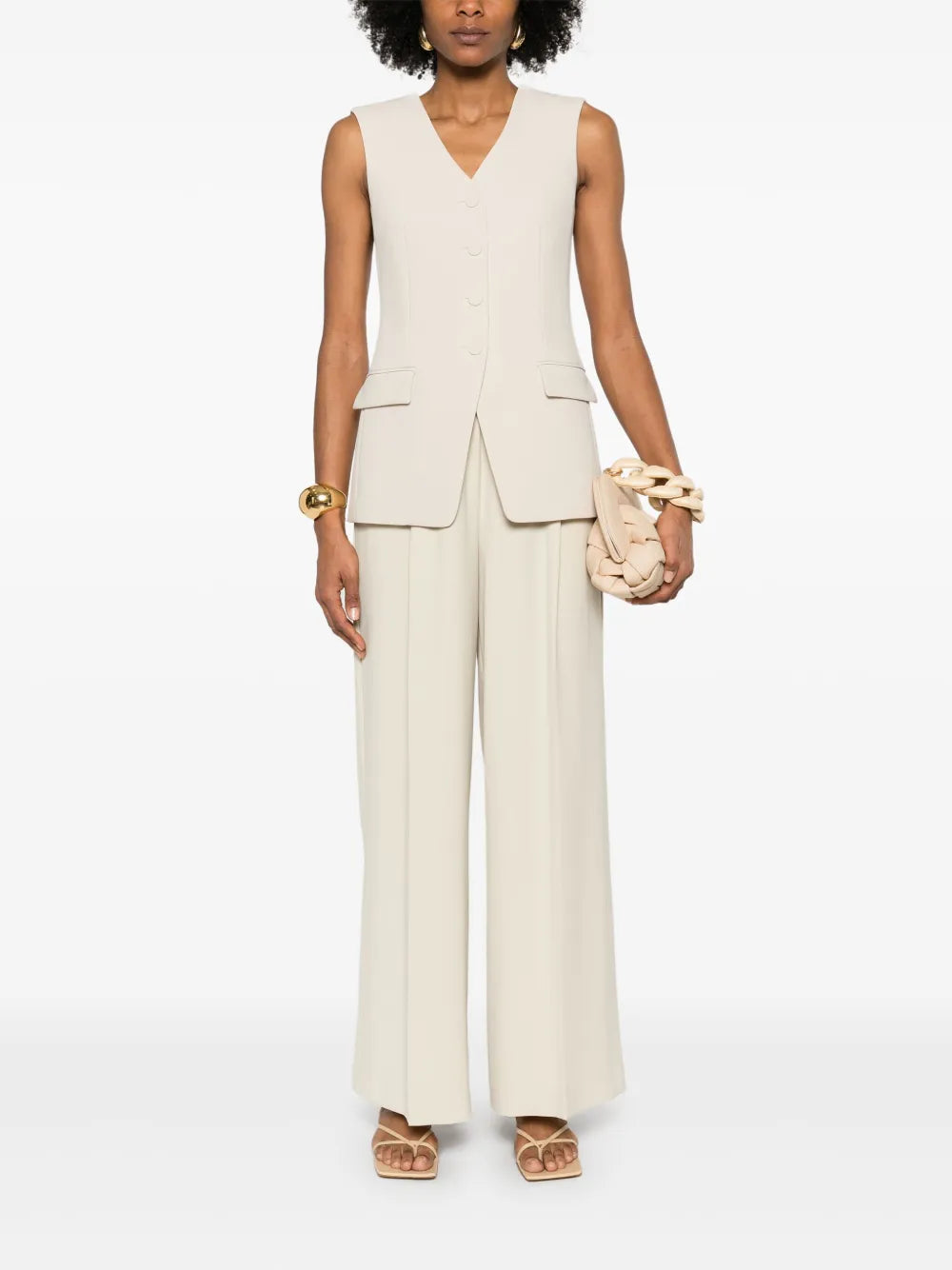 Pleated Wide-Leg Trousers