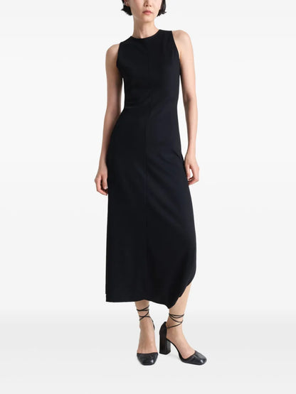 Twisted-Hem Midi Dress