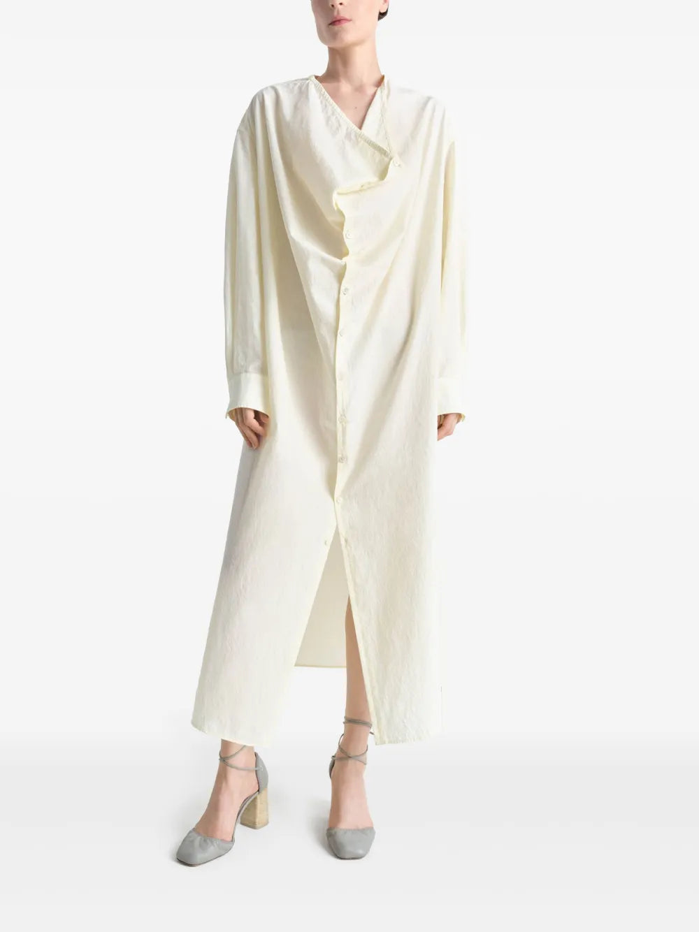 Soft-Collar Maxi Dress