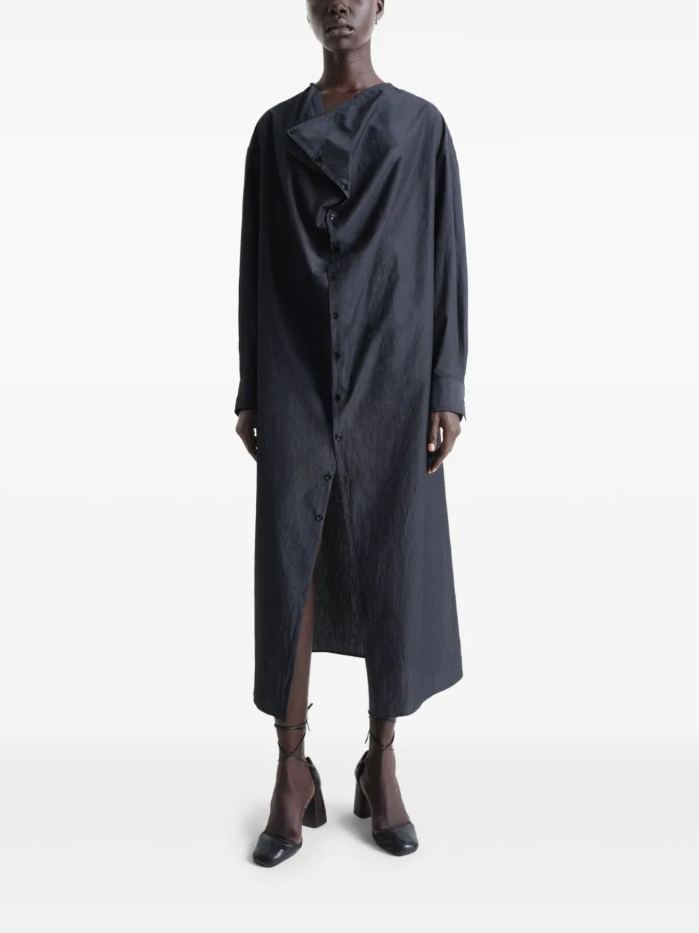 Soft-Collar Maxi Dress