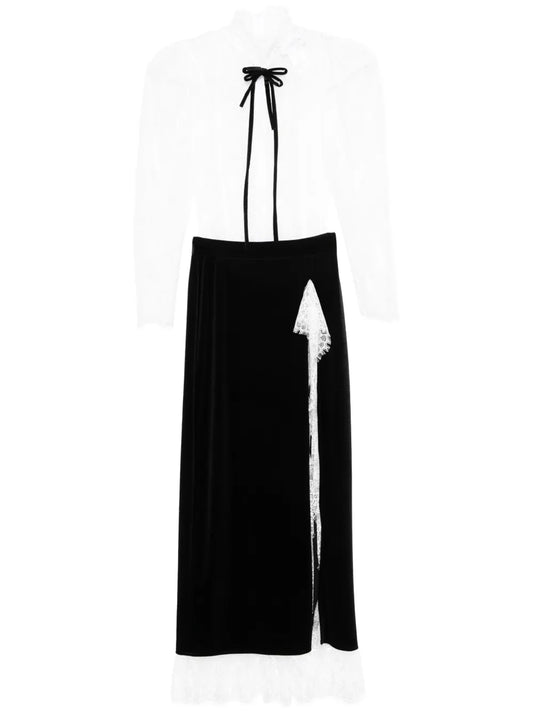 Velvet Maxi Skirt And Body Set