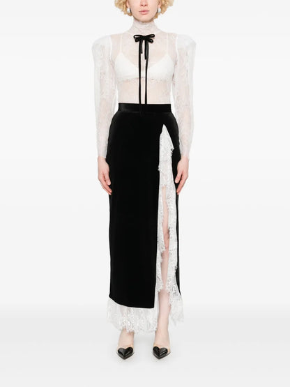 Velvet Maxi Skirt And Body Set