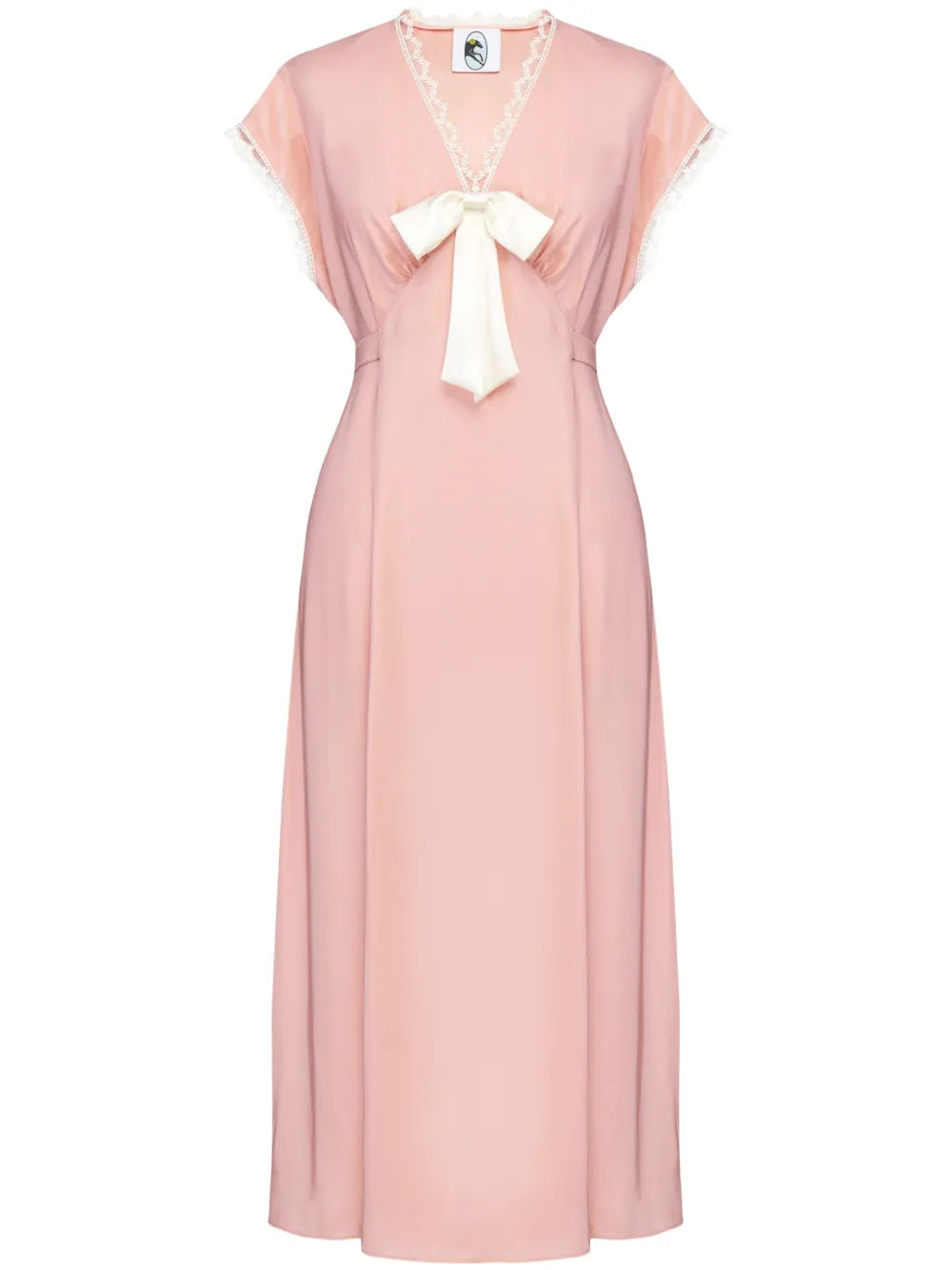 Bow-Detailing Satin Midi Dress