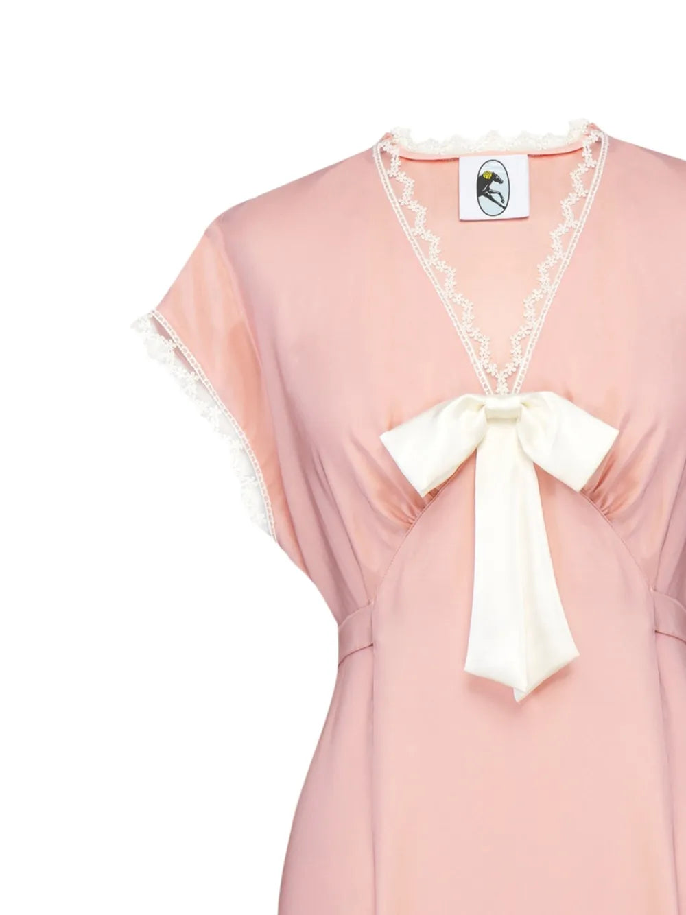 Bow-Detailing Satin Midi Dress