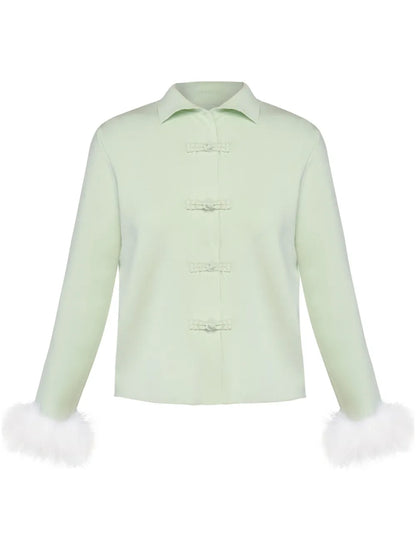 Feather-Detail Cardigan