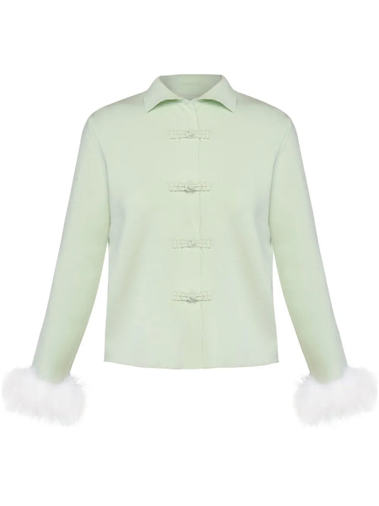 Feather-Detail Cardigan