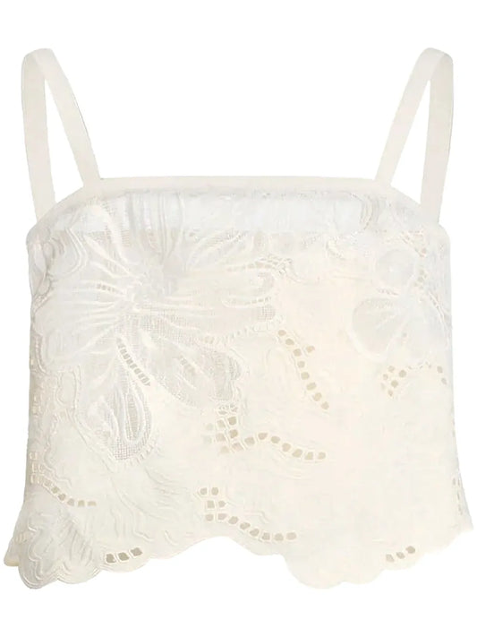 Floral-Lace Tank Top