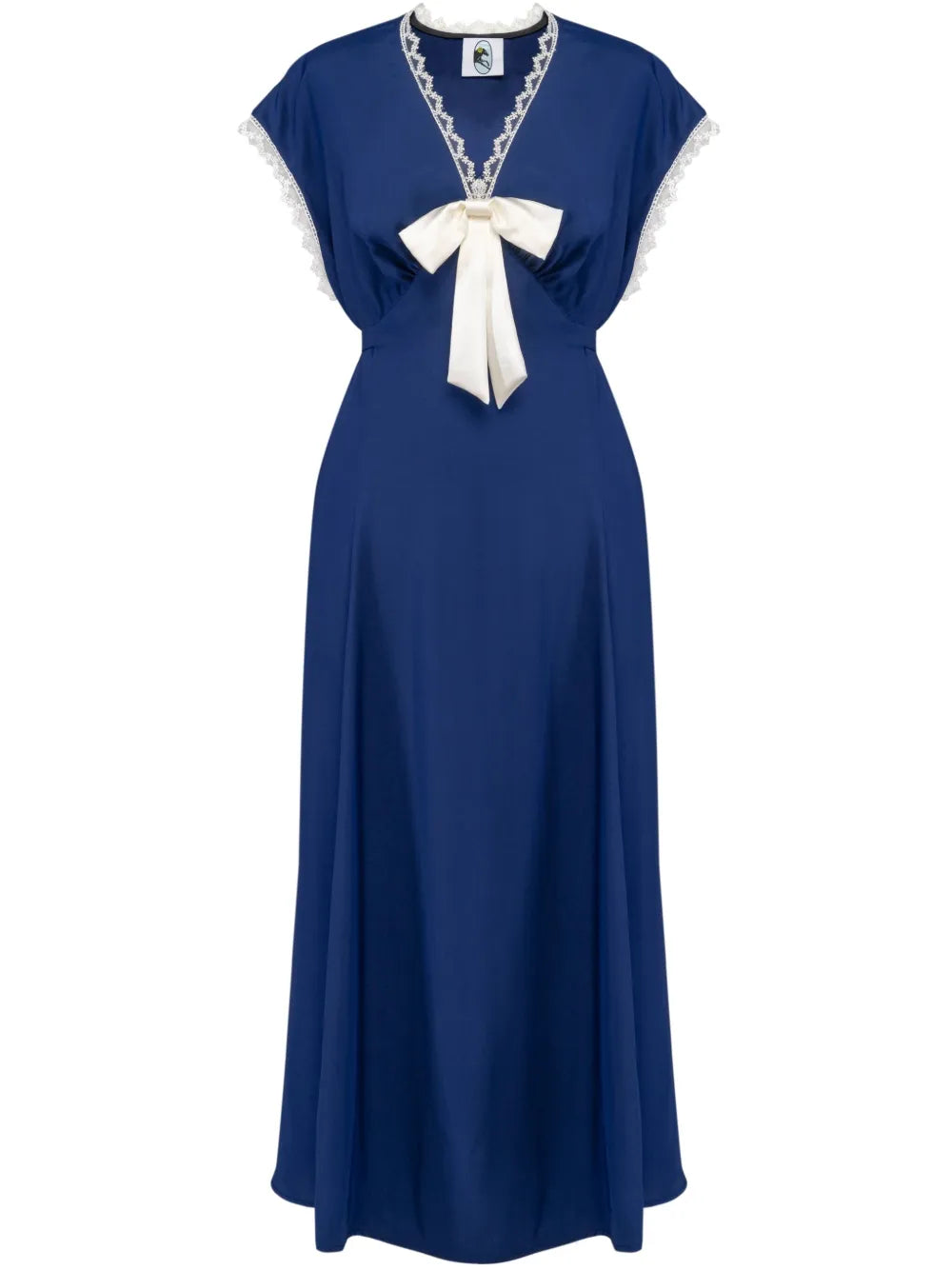 Bow-Detailing Satin Midi Dress