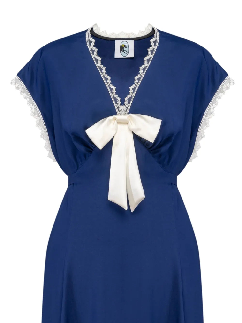 Bow-Detailing Satin Midi Dress