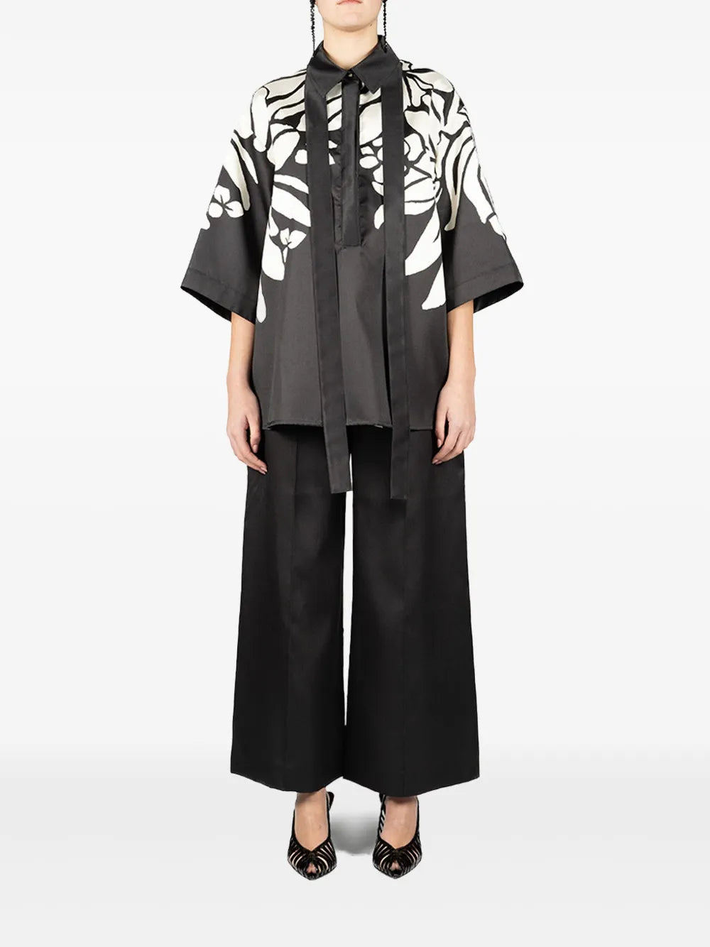 Printed Mikado Trousers
