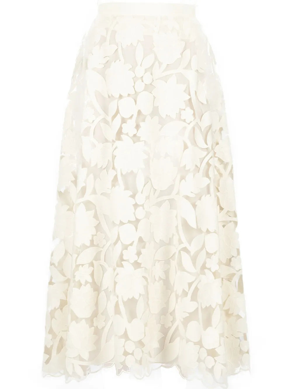 Tulle Embroidered Midi Skirt