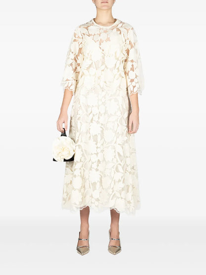 Tulle Embroidered Midi Skirt