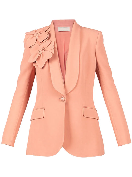 Floral-Appliqué Blazer