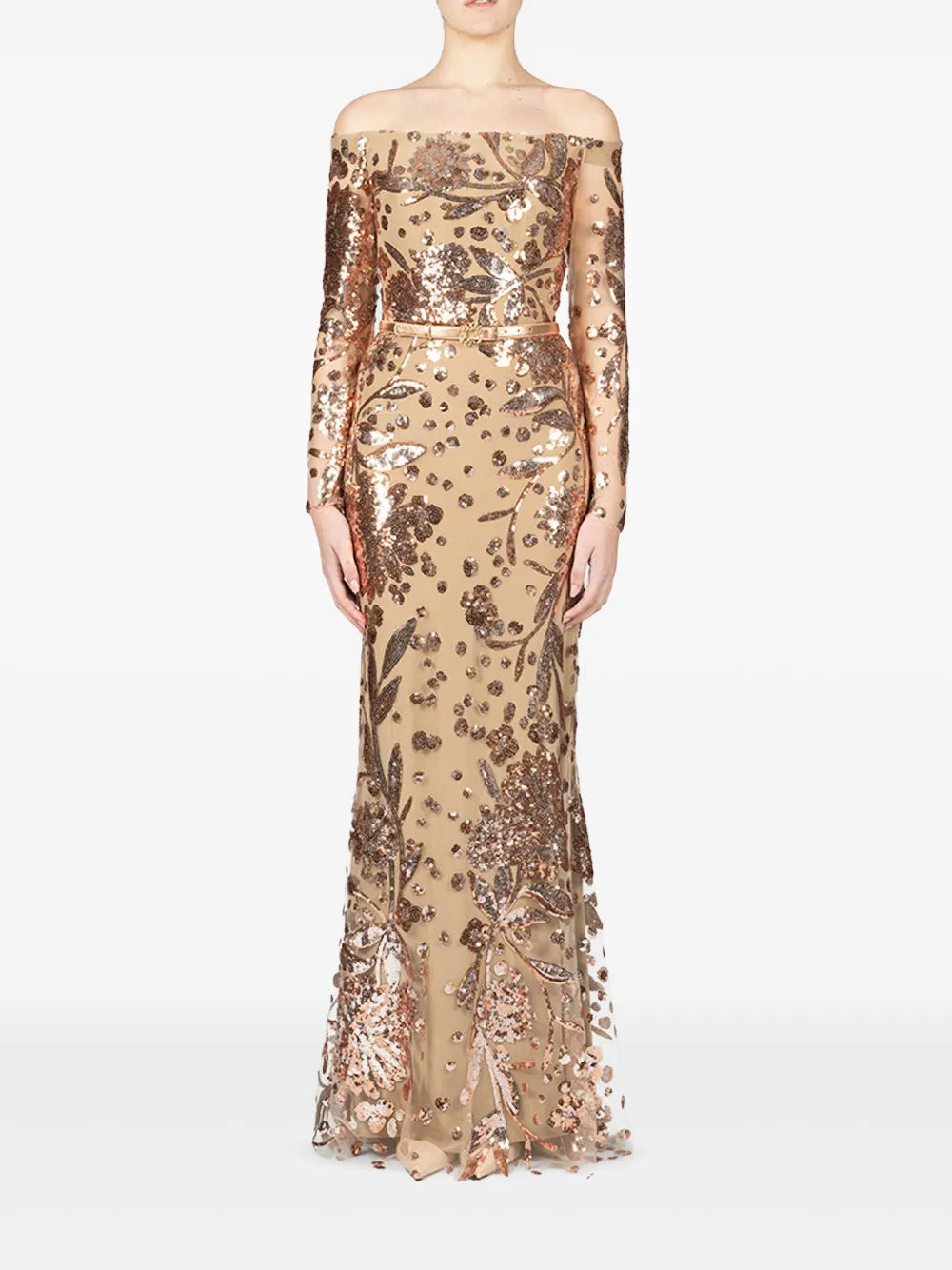 Embroidered Tulle Maxi Dress
