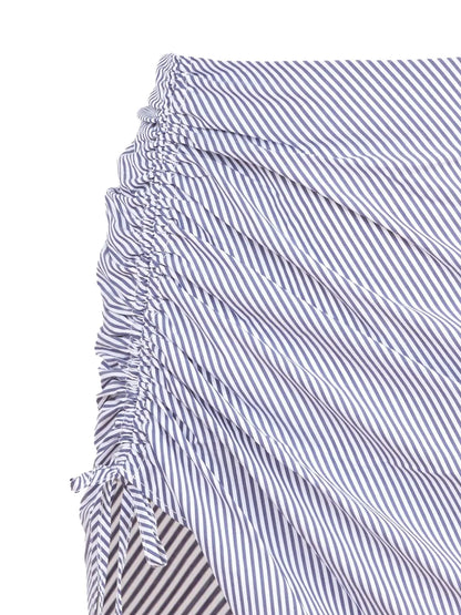 Ruched Poplin Mini Skirt