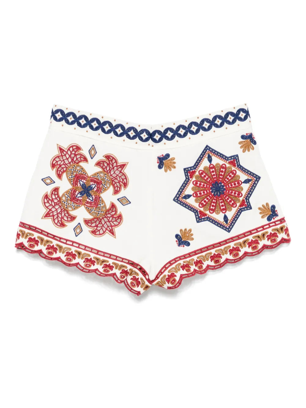 Embroidered-Design Shorts