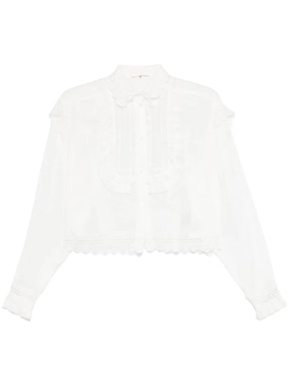 Lace-Panelling Shirt