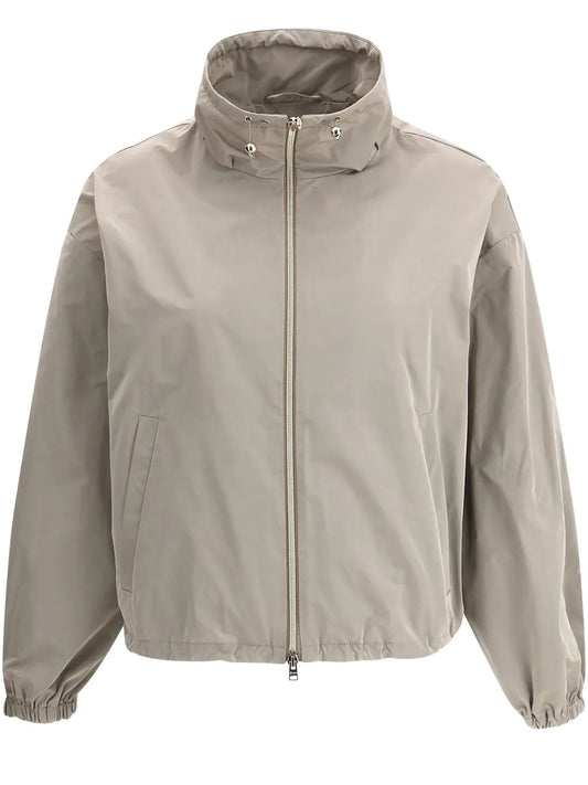 Drawstring-Collar Jacket