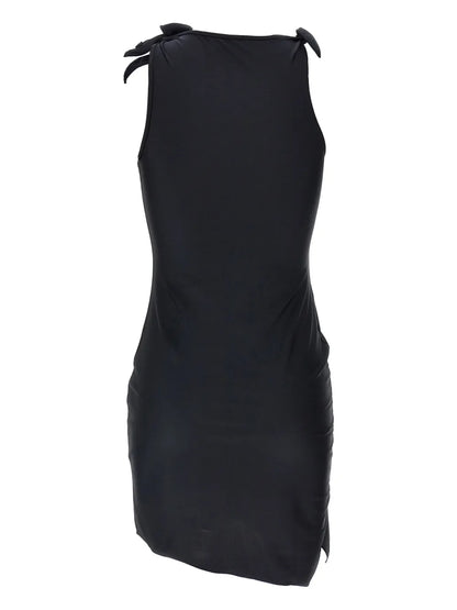 Asymmetric Flower Mini Dress
