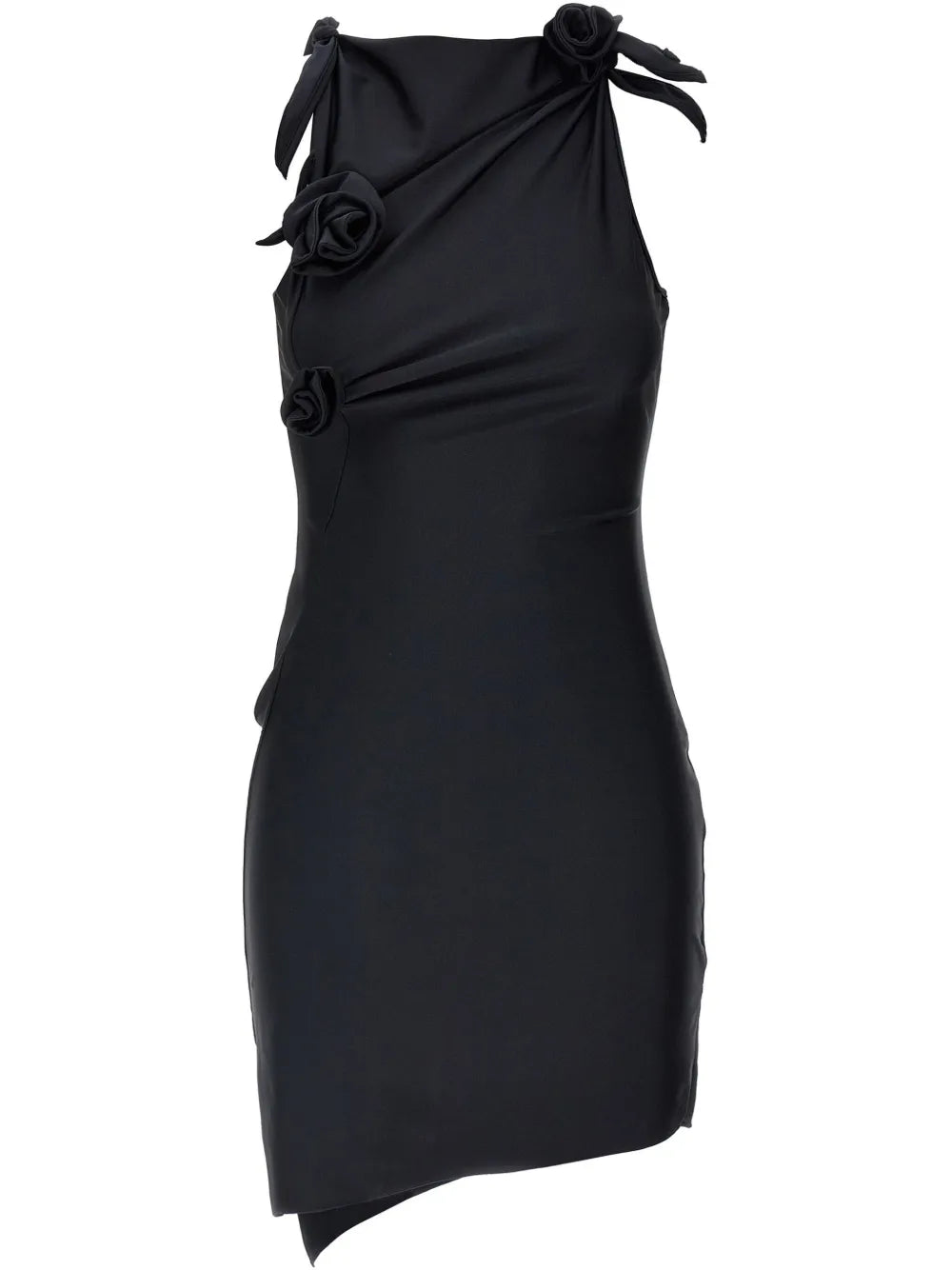 Asymmetric Flower Mini Dress