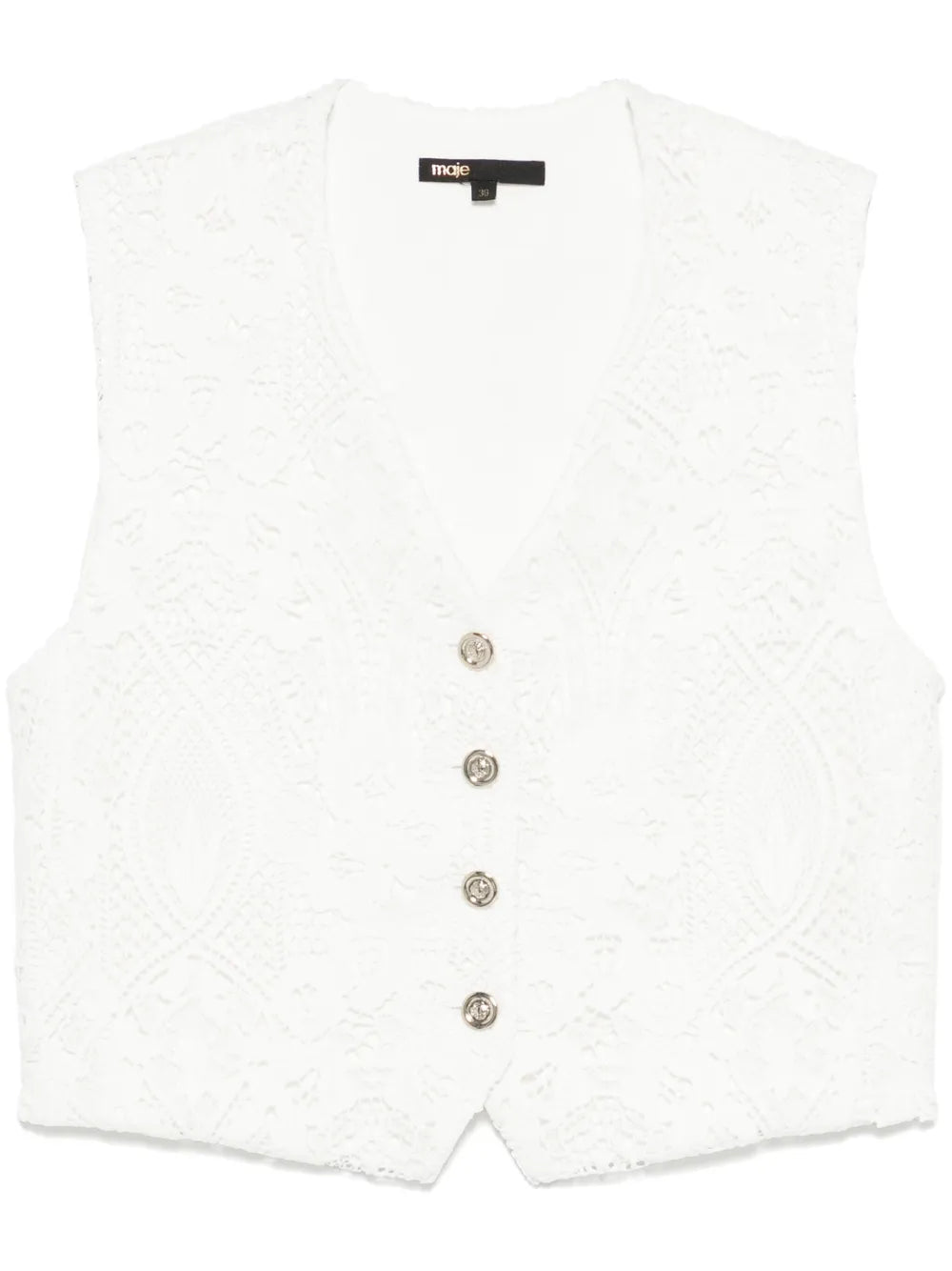 Floral-Embroidered Gilet