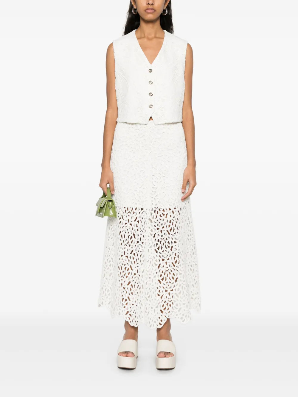 Floral-Embroidered Gilet